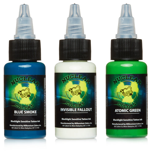 Nuclear UV Blacklight Tattoo Ink - 3 Color Set C